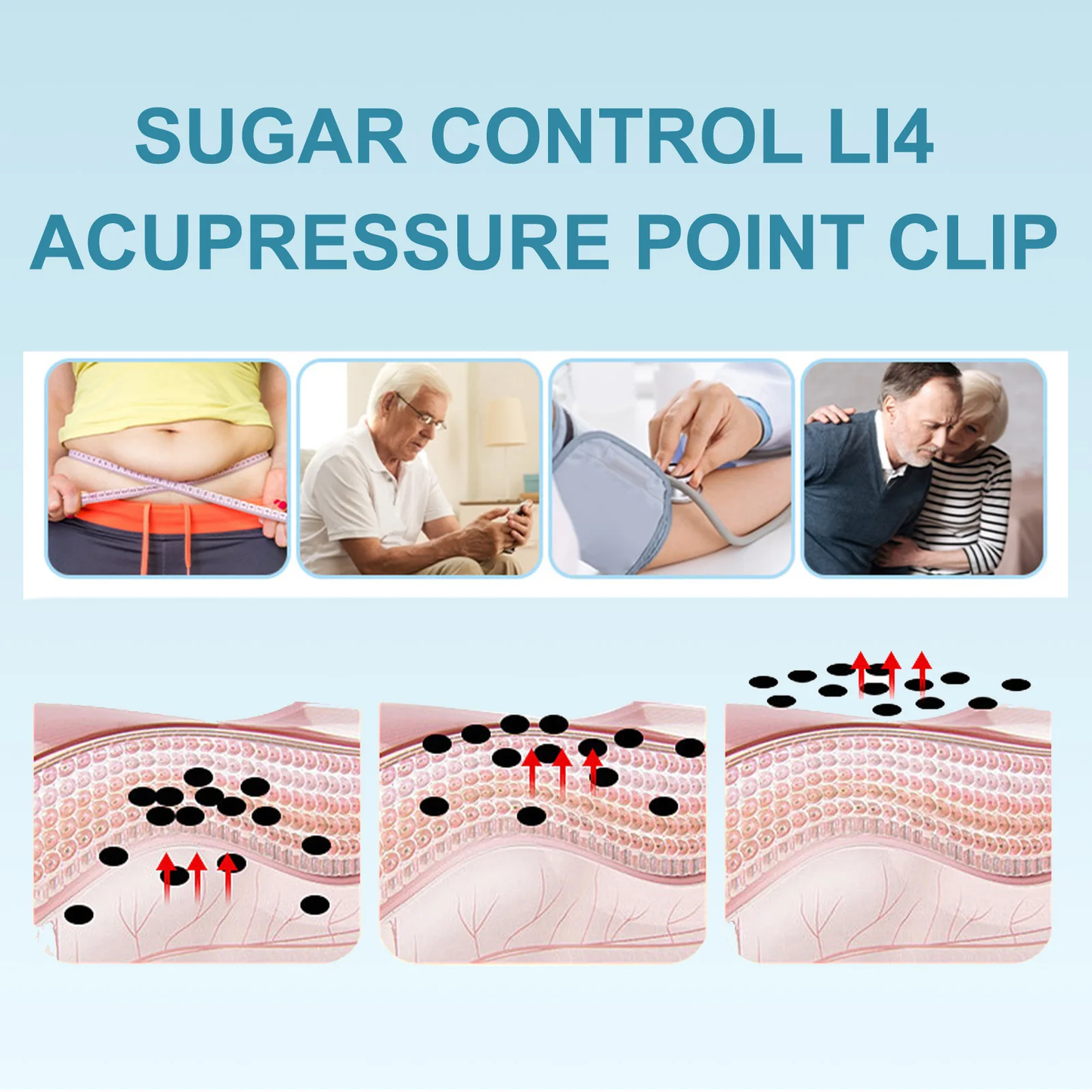 Acupressure li4 clip for Sugar Control